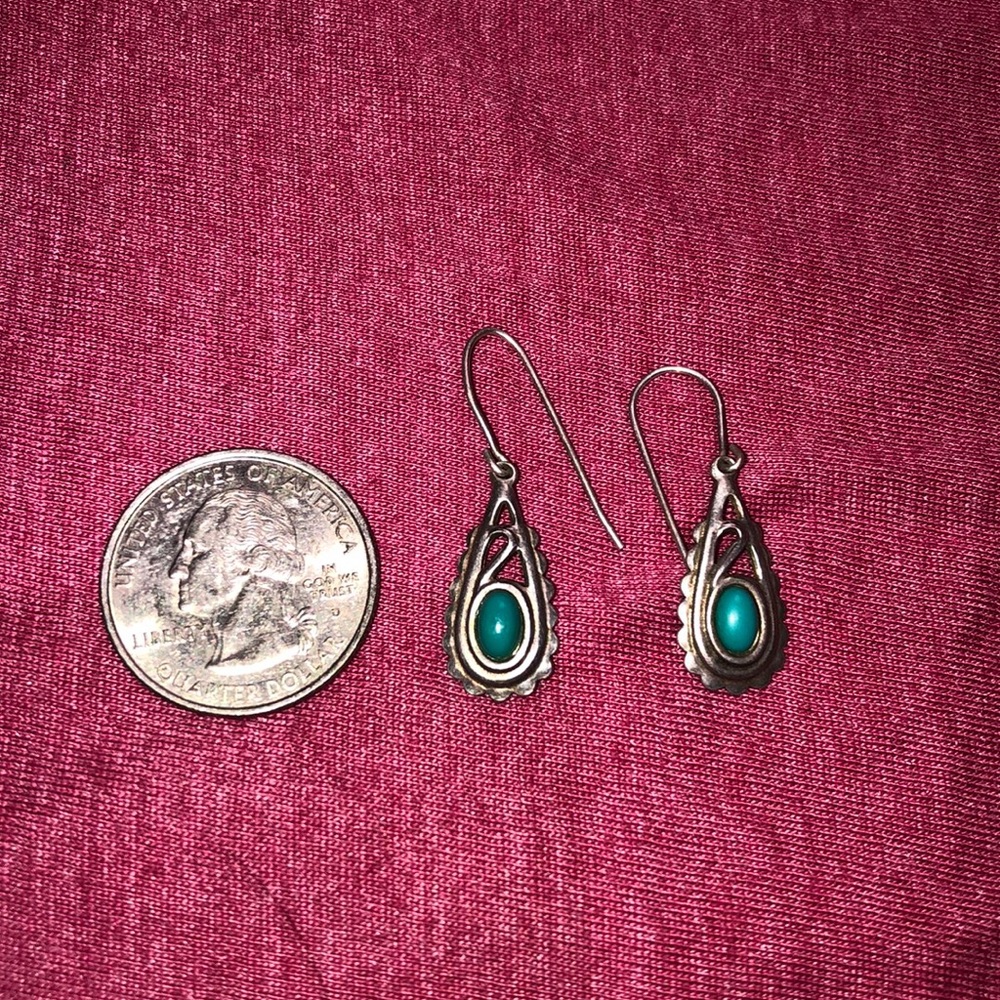 Sterling silver earring with turquoise accents